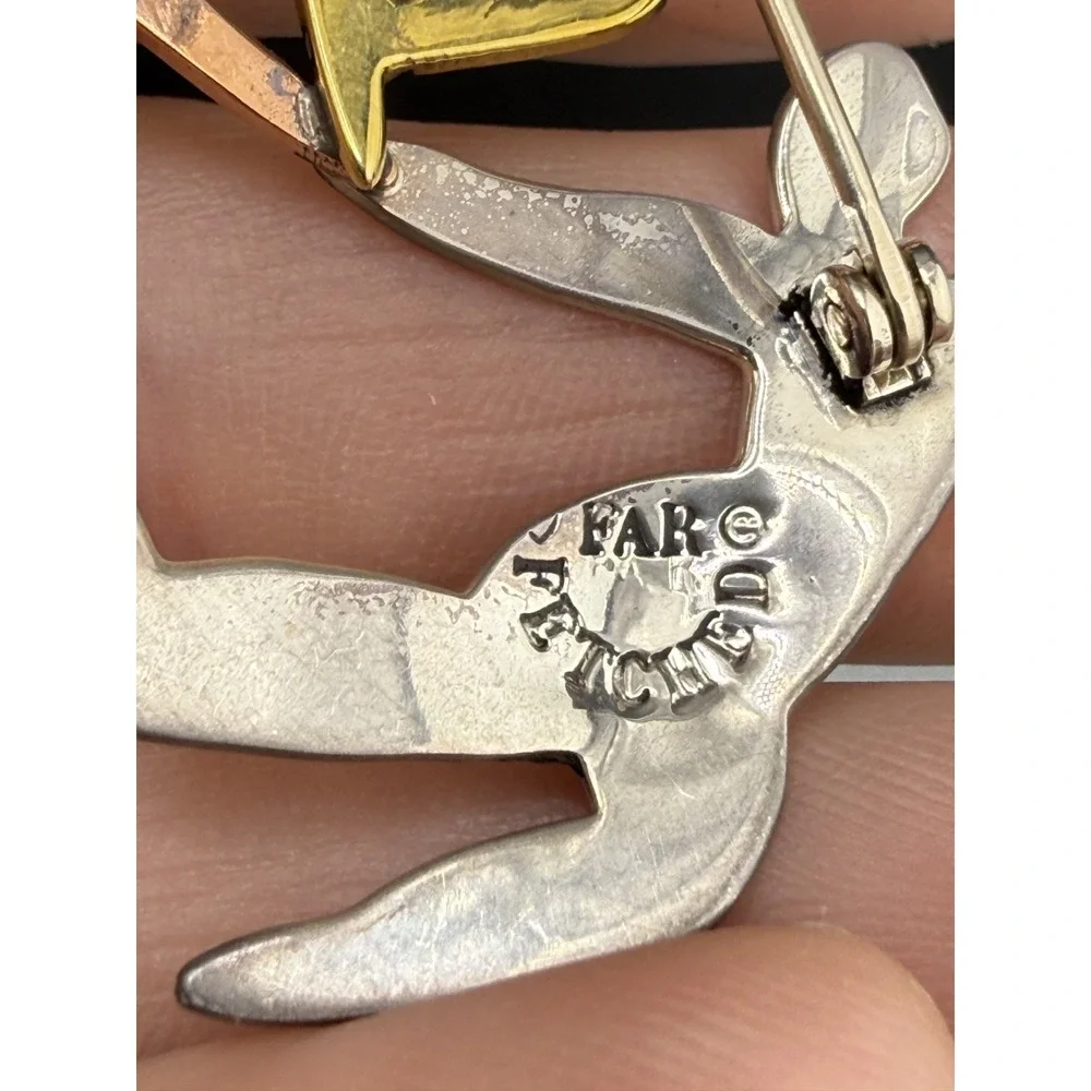 Vintage Family Unity Far Fetched Brooch Dancers Signed‎